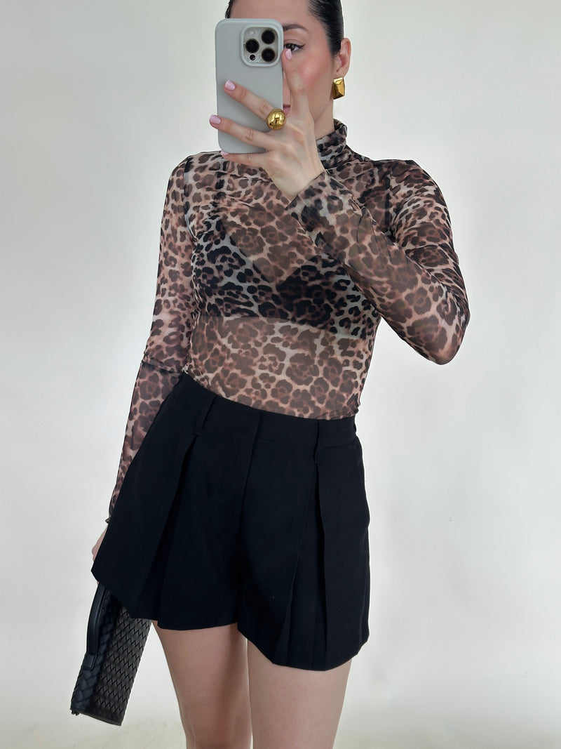Erin Leopard Mesh Top