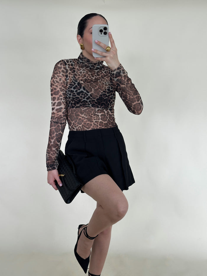 Erin Leopard Mesh Top