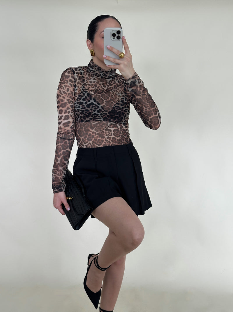 Erin Leopard Mesh Top
