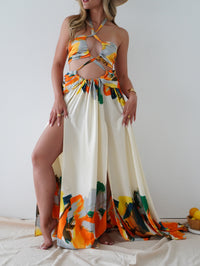 Mediterranean Summer Maxi Dress