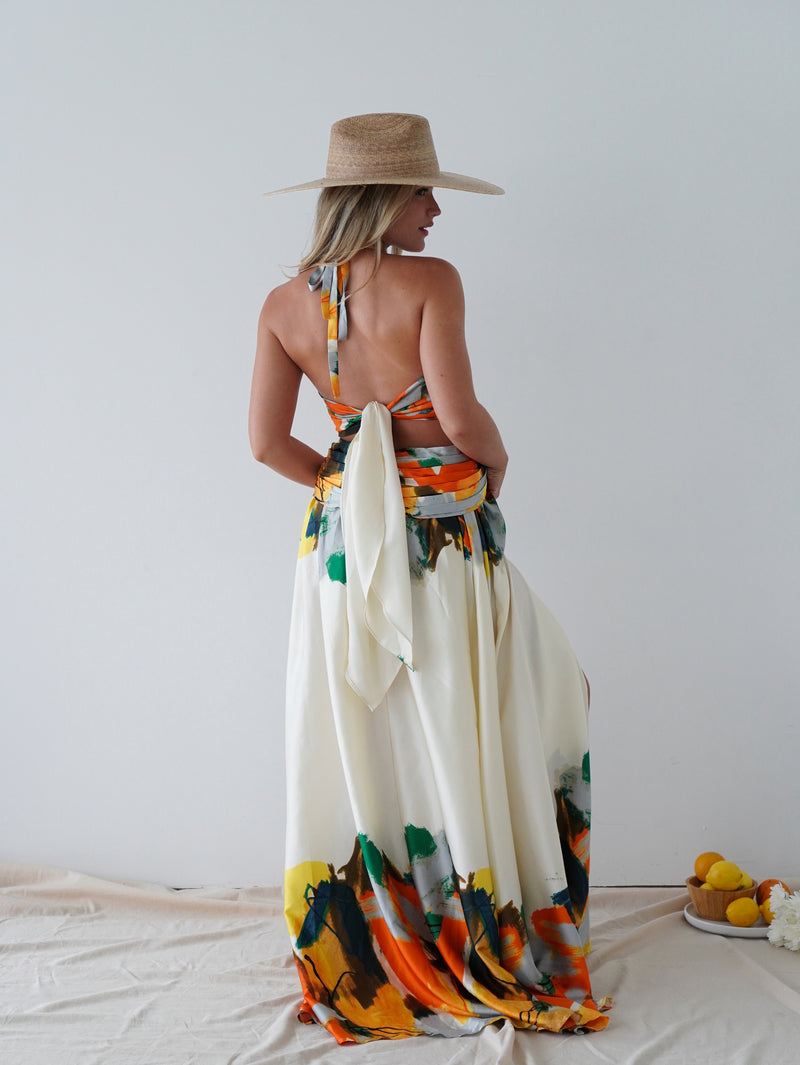 Mediterranean Summer Maxi Dress